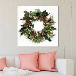 Wreath - Wrapped Canvas Print 101.6 cm H x 101.6 cm W x 5.1 cm D