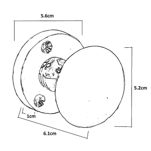 Door Knobs Round Victorian Mortice Knob Sprung - Black Nickel 56mm