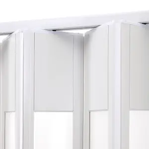 White PVC Folding Interior Door Accordion Door for Kitchen & Bathroom 81cm W x 203cm H