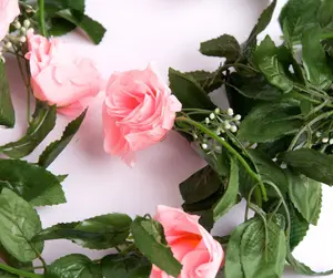 Best Artificial 7ft Baby Pink Silk Rose Garland decoration - perfect from home, office or events