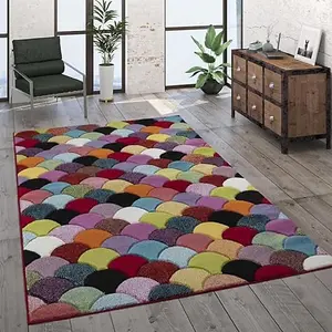 Wadan Multicoloured Rug 160x230cm Large Rug Soft Modern Rug Indoor Easy To Clean Living Room Rugs