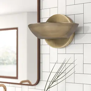 Eta Mild Steel LED Flush Mounted Sconce Antique Brass