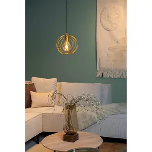 Lucide Danza Classic Pendant Light 25cm - 1xE27 - Matt Gold, Brass