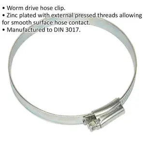 30 PACK Zinc Plated Hose Clip - 80 to 100mm Diameter - External Pressed Threads