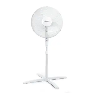 Status 16" White Stand Fan Oscillating 3 Speed