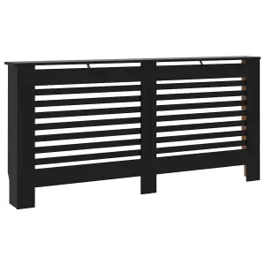 Berkfield Radiator Cover Black 172x19x81 cm MDF