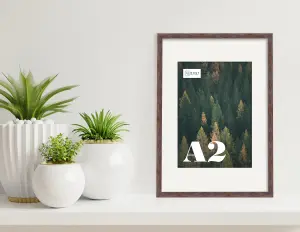 A2 Walnut Picture Frame With Mount for A3 (29.7 x 42cm - 11.7 x 16.5in) Poster, Photo, Artwork, or Print.