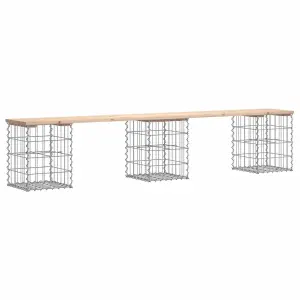 Berkfield Garden Bench Gabion Design 203x31x42 cm Solid Wood Pine