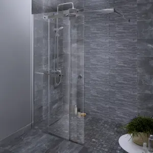 Shaded slate Anthracite Matt Porcelain Indoor Wall & floor Tile Sample