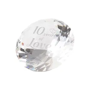 Modern Transparent K9 Crystal Glass 10th Anniversary Sentiment Ornament Gift Set