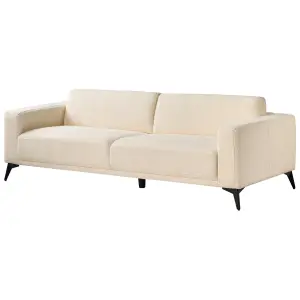 3 Seater Boucle Sofa Off-White ANGE