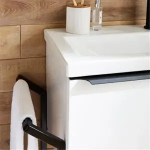 Bathroom 600mm Wall Mounted Drawer Unit, Ceramic Basin & Frame  Sonoma Oak - (Central) - Brassware Not Included