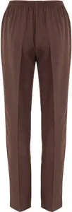 Bonmarche Brown Straight Leg Pull-On Elasticated Trousers, Size: 26