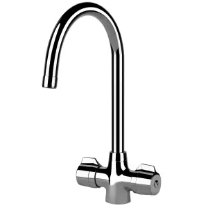 Franke Smart Pro Cruciform Two Lever J Swivel Spout Kitchen Tap In Chrome