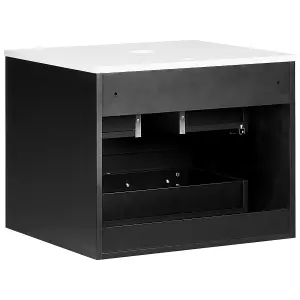 Bathroom Wall Mounted Cabinet 60 x 52 cm Black QUINTELA