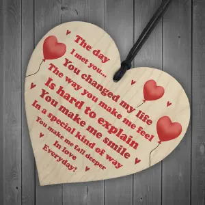 Anniversary Gift For Husband Wife Wooden Heart Gift For Men Women Love Plaque