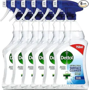 Dettol Antibacterial Disinfectant Surface Cleaner 750ml, Original Fragrance, Pack of 6