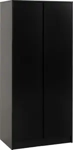 Malvern 2 Door Wardrobe in Black Finish Hanging Rail and Shelf