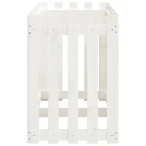 Berkfield Garden Raised Bed with Fence Design White 150x50x70 cm Solid Wood Pine