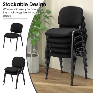 Costway Set of 2 Meeting Room Office Chairs Stackable Office Guest Mesh Chairs W/ Padded Cushion