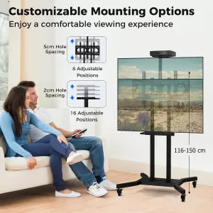 COSTWAY Mobile TV Stand Portable Television Stand for 32-70 Inch TVs & Monitors