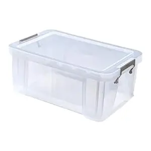 2 x 10 Litres Multipurpose Strong Reinforced Clear Snap Closure Storage Containers With Lids & Handles