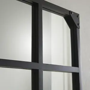 Wall Mirror Jersey Industrial Rectangular Shape with Full Length Black Frame- H 160cm x W 80cm for Hanging in Entryway