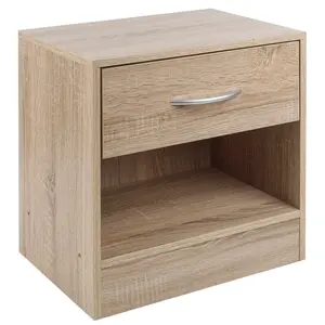 Antona 1 Drawer Bedside Table Anthracite Oak