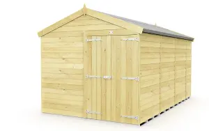 8 x 15 Feet Apex Shed - Double Door Without Windows - Wood - L454 x W231 x H217 cm