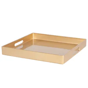 Argon Tableware - Square Serving Trays - 33cm - Gold - Pack of 6