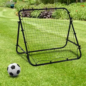 HOMCOM Rebounder Net Kids Adults Football Training Aid Adjustable Black