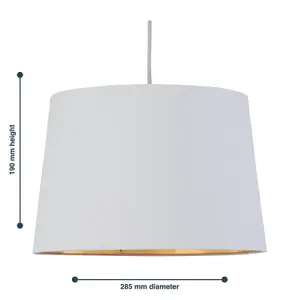 First Choice Lighting Zoey White with Gold Inner 28cm Easy Fit Pendant or Lamp Shade