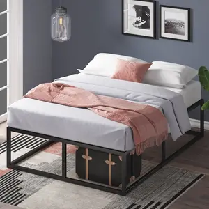 Dekker Minimal Metal Bed - 46 cm High Black / European King (160 x 200 cm)