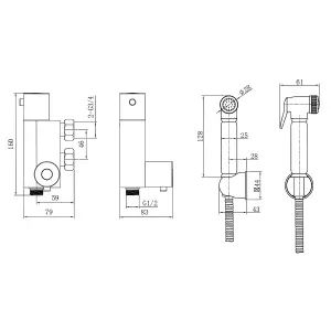 Matt Black Douche With Thermostatic Mixer Valve