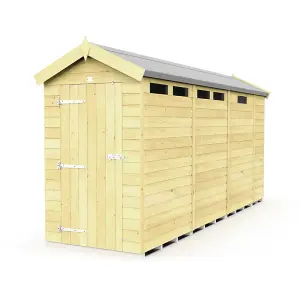 4 x 13 Feet Apex Security Shed - Single Door - Wood - L387 x W118 x H217 cm