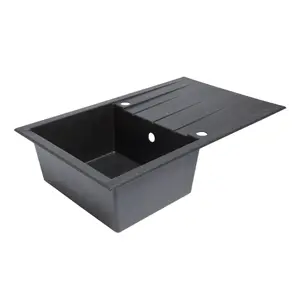 Cooke & Lewis Ising Black Resin 1 Bowl Sink & drainer 500mm x 800mm