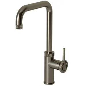 Liquida LB415BS Industrial Style Single Lever Brushed Steel Kitchen Mixer Tap