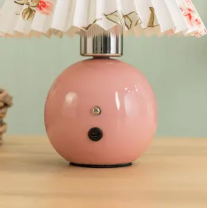 ValueLights Pink Floral Touch Button Rechargeable Table Lamp