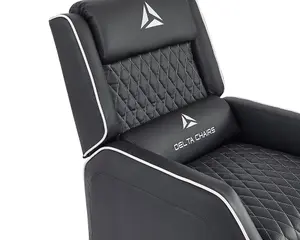 Cougar Gaming Recliner Armchair with Footrest , Black Faux Leather With White Trim