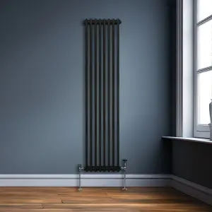 Traditional 2 Column Radiator - 1800 x 382 mm - Black