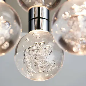 Flush Bathroom Ceiling Light IP44 Warm White LED Ball Modern Chrome Round Lamp