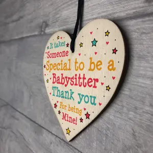 Red Ocean Babysitter Childminder Thank You Gift Present Wooden Heart Sign Nursery Leaving Baby Gifts