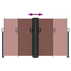 Berkfield Retractable Side Awning Brown 140x600 cm