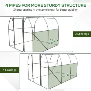 Outsunny 3 x 2M Walk-in Garden Polytunnel Greenhouse Galvanised Steel W/ Door