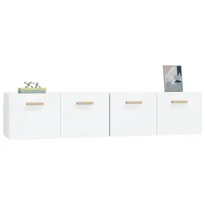 Berkfield Wall Cabinets 2 pcs High Gloss White 80x35x36.5 cm Engineered Wood