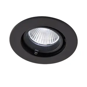 Luminosa Axial CCT 10.5W Round Recessed Downlight Matt Black Paint