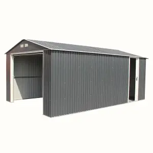 12 x 20 Metal Garage - Anthracite Grey (12ft x 20ft / 12' x 20' / 3.72m x 6.04m)