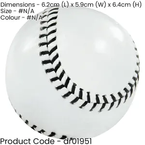 Leather Outdoor Rounders Ball - White & Black Stiched School Match Ball