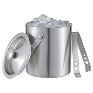 Buckingham Double Wall Stainless Steel Ice Bucket 2.3 Litre with Tong , Matt Finish