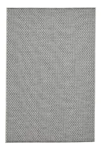 Seam Flat Weave Easy Clean Plain Rug - Ivory/Black - 160x220